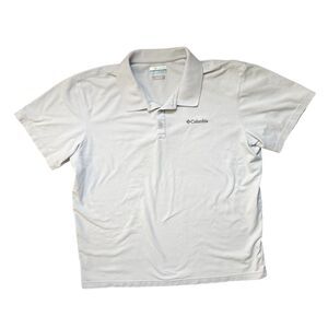 Columbia Men's Active Fit light Gray Polo Shirt Size L EUC